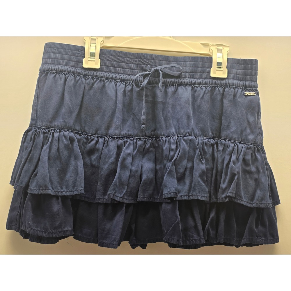 PINK Victoria's Secret Navy Blue Tiered Ruffle Skort Smocked Waist Small